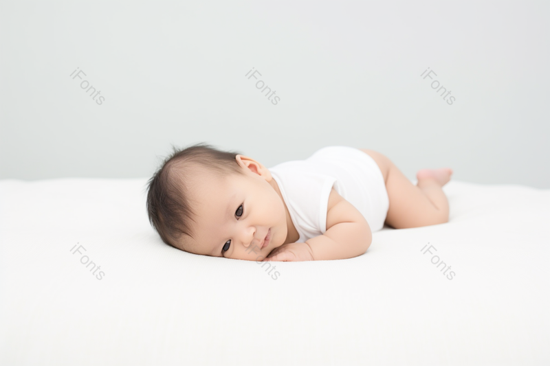 白色简单外国小孩可爱婴儿,高清,摄影图,摄影图片,图片大全,摄影图免费下载